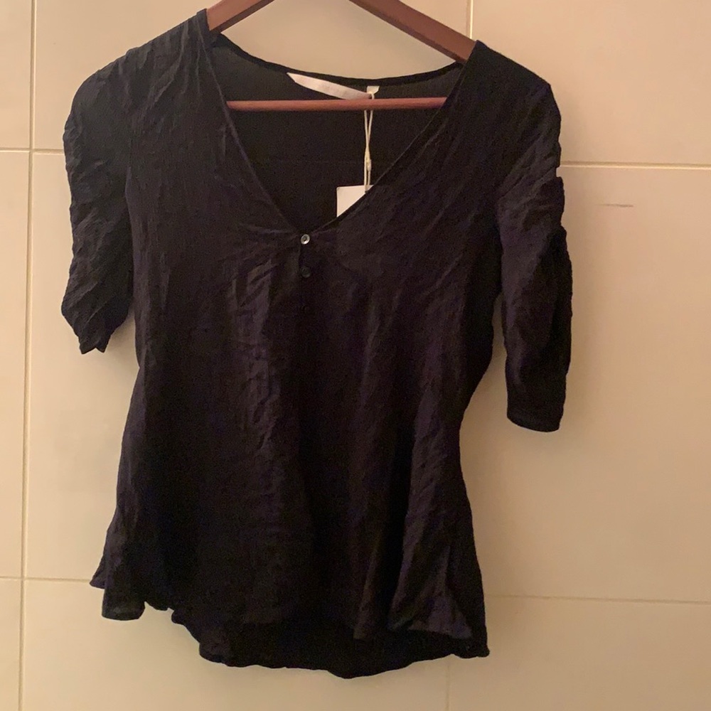 Zara black top with button detail size XS